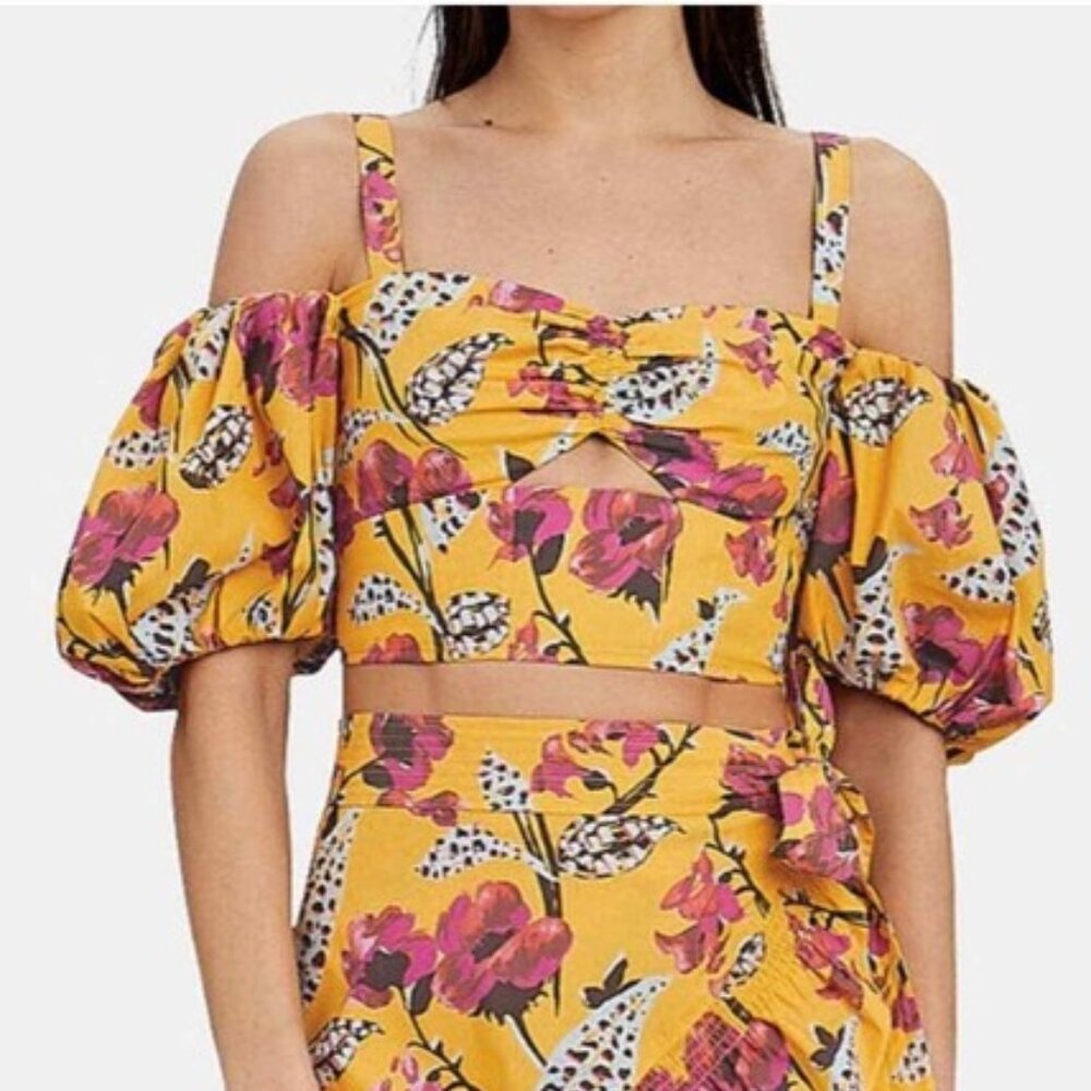 A.L.C. Melody Cold Shoulder Crop Top